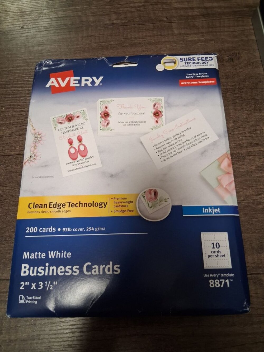 Avery Business Cards Matte White 8871